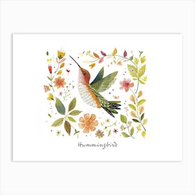 Little Floral Hummingbird 3 Poster Art Print