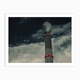 Smoke Emitted From The Chimney Of The Reading Power Plant On A Dark Sky 1 Art Print