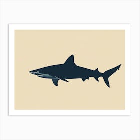 Blacktip Reef Shark Silhouette 5 Art Print