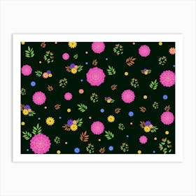 Floral Flower Pattern Design Decorative Blossom Art Print