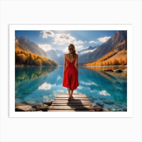 Woman On A Dock Art Print