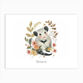 Little Floral Opossum 2 Poster Art Print