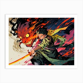 Samurai Demon Slayer Art Print