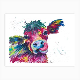 Colorful Baby Cow Art Print