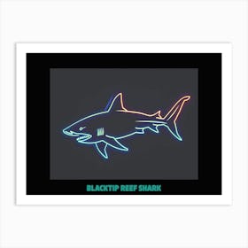 Neon Blacktip Reef Shark 4 Poster Art Print