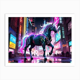 Neon Unicorn Art Print