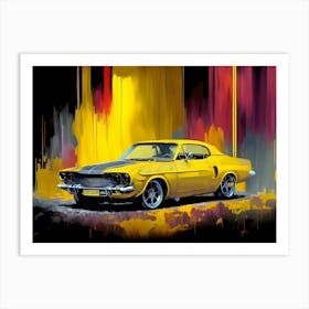 Yellow Sports Car Art Print