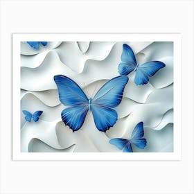 Blue Butterflies 2 Art Print