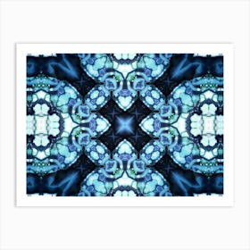 Alcohol Ink And Digital Processing Blue Pattern 1 Art Print