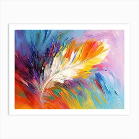 Colorful Feather Painting Art Print