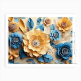 3d Flowers Craft Art Print