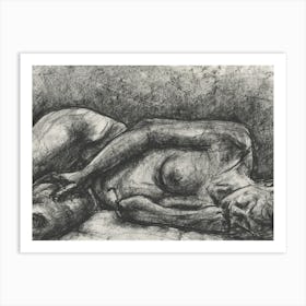 Reclining Woman in charcoal Art Print