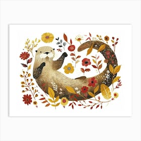 Little Floral Sea Otter 1 Art Print