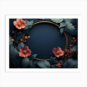 Elegant Colorful 3d Flowers With Leaves Art Print