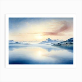 Sunrise Over Lake Art Print