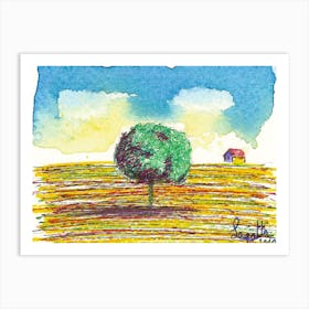 Tree In The Field Art Print