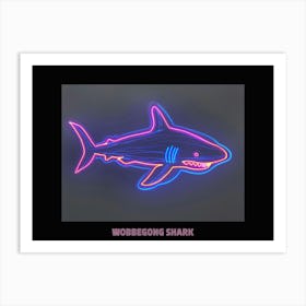 Neon Pink Aqua Wobbegong Shark Poster 5 Art Print