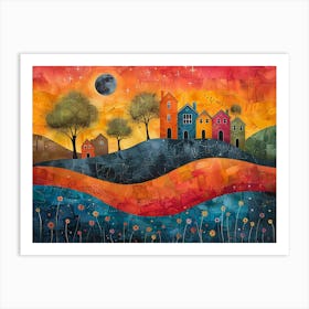 Sunset In The Hills Art Print