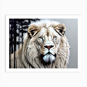 Lion In The Forest 58 Art Print