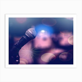 Microphone On Stage Art Print