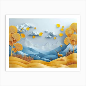 3d Modern Landscape 1 Art Print