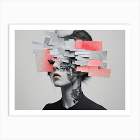 Woman With Paper On Her Head Art Print