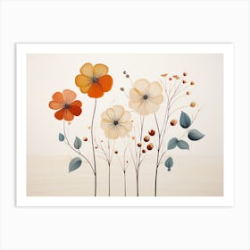 Minimalist Botanical Scandinavian Flowers 7 Art Print