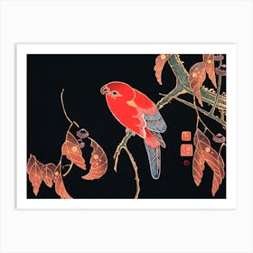 Red Parrot On The Branch Of A Tree, Itō Jakuchū Art Print