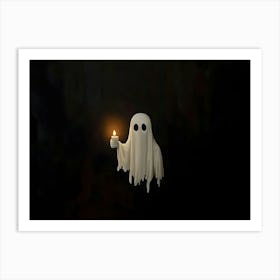 Ghost With A Candle Art Print