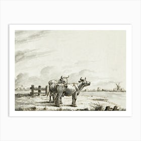 Two Cows In The Pasture, Jean Bernard Art Print