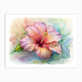 Hibiscus Watercolor Painting Art Print