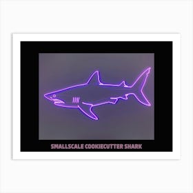 Neon Pink Purple Smallscale Cookiecutter Shark Poster 3 Art Print