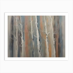 Birch Trees Abstract Forest2 Art Print