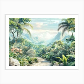 3D Jungle Path Art Print