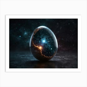 Egg Shaped Object Amidst the Stars Art Print