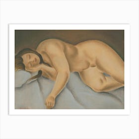 Reclining Female Nude, Mikuláš Galanda Art Print