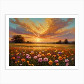 Sunset In The Meadow 29 Art Print