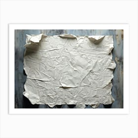 Abstract Art Composition Featuring A White Crumpled Paper Material With Intentional Creases And Tea (2) Art Print