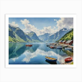 A Symphony of Water and Stone Fjords Art Print