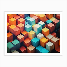 Abstract Cubes Art Print