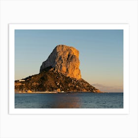 Peñón de Ifach and Calpe marina at sunset Art Print