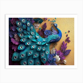 Colorful Peacock 15 Art Print