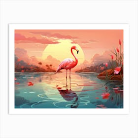 Flamingo Fun 3 Art Print