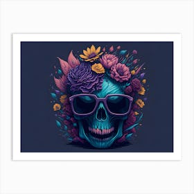 Floral Skull (15) Art Print