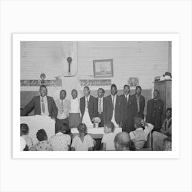 Revival Meeting, Showing Preacher And Deacons, La Forge, Missouri By Russell Lee Art Print