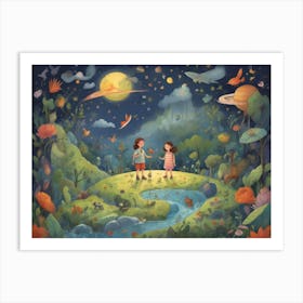 Children In The Forest Art Print