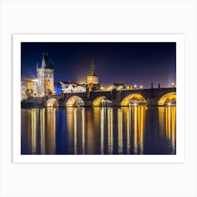 Charming Charles Bridge In Prague Art Print