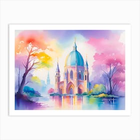 Church By The Lake Art Print