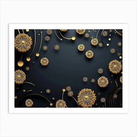 Golden Dandelion Background Art Print