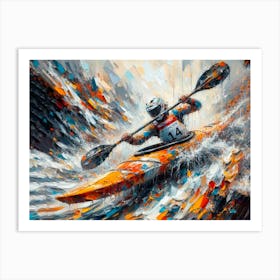 Kayaker In The Water Art Print